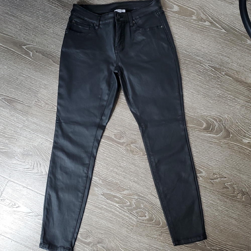 INC Black Coated Jeans